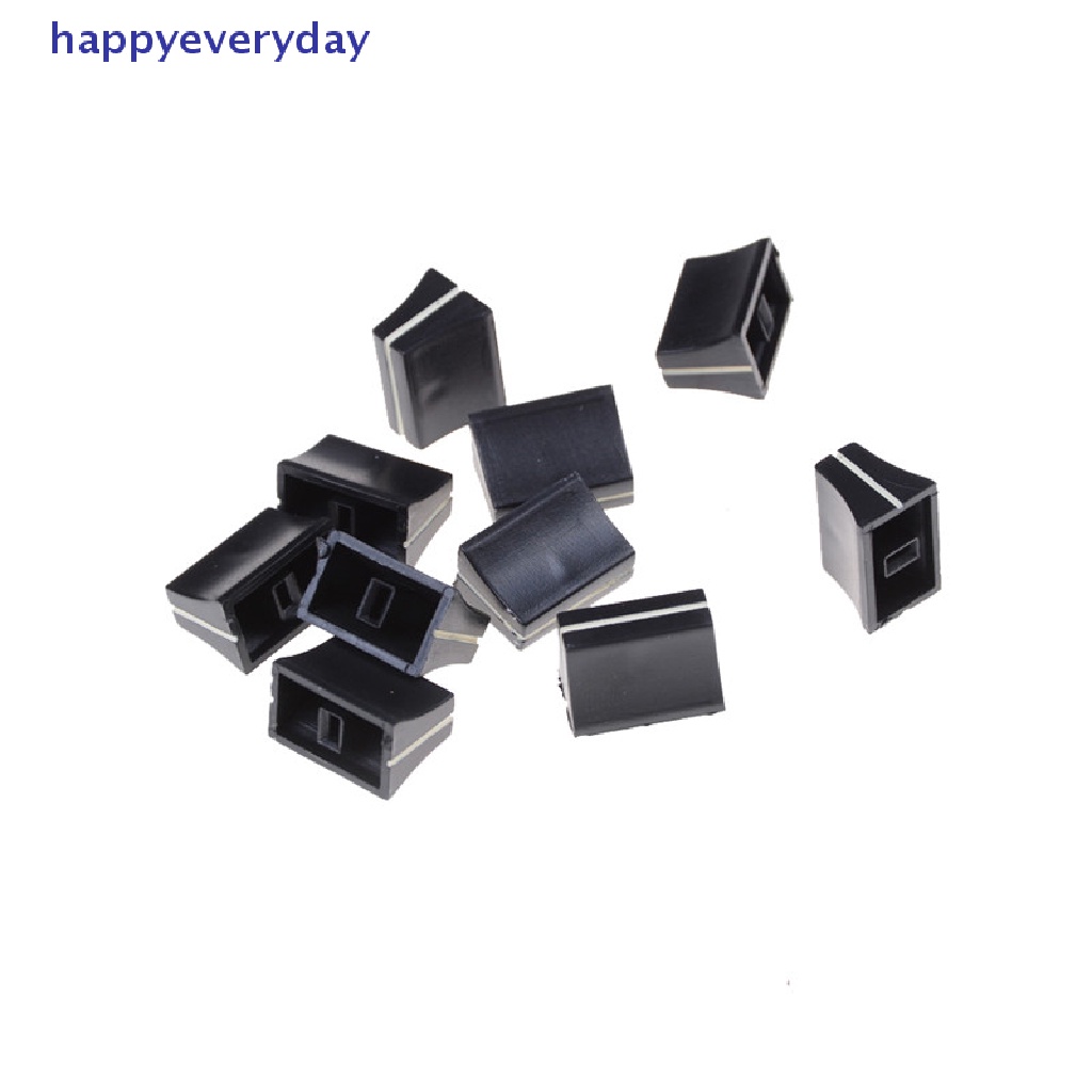 [happy] Potensiometer Slide 10x Hitam Mixer Fader Knob 19mmLx12mmW Untuk Shaft 4mm [ID]