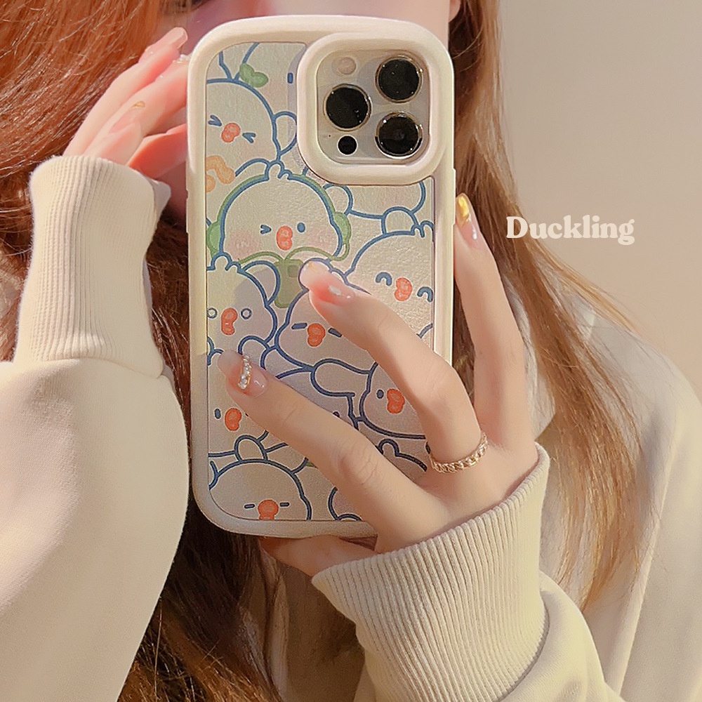 IPHONE Korea Bebek Lucu Membaca Kartun Silikon Case Untuk Iphone14 11 12 13 PRO MAX Casing Cover Pelindung AT0136