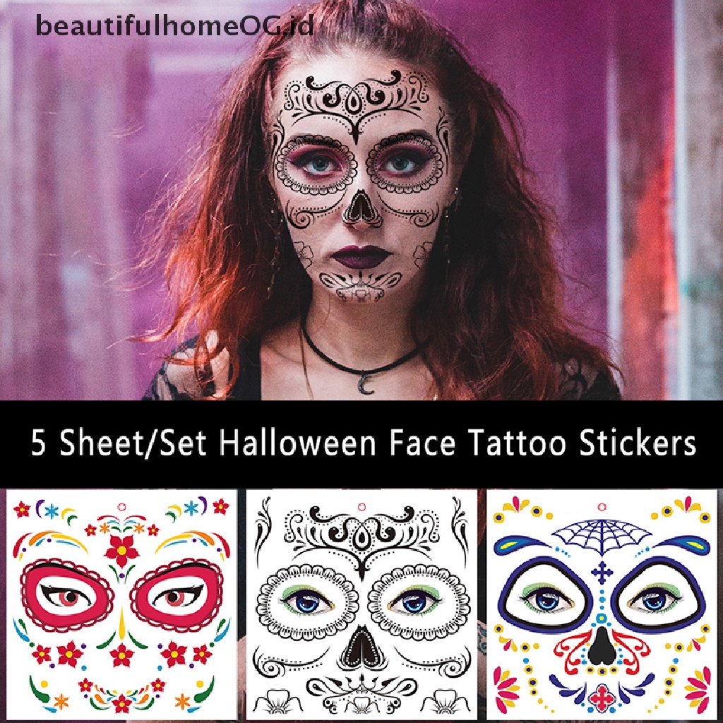 // Kecantikan// 5Pcs Temporary Womens Face Tattoo Art Visage Makeup Stiker Sexy Tatoo Stickers **