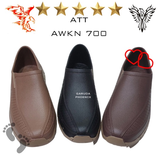 Sepatu Slip On Pria ATT AWKN 700 Cokelat Karet Anti Air Lentur 39-43