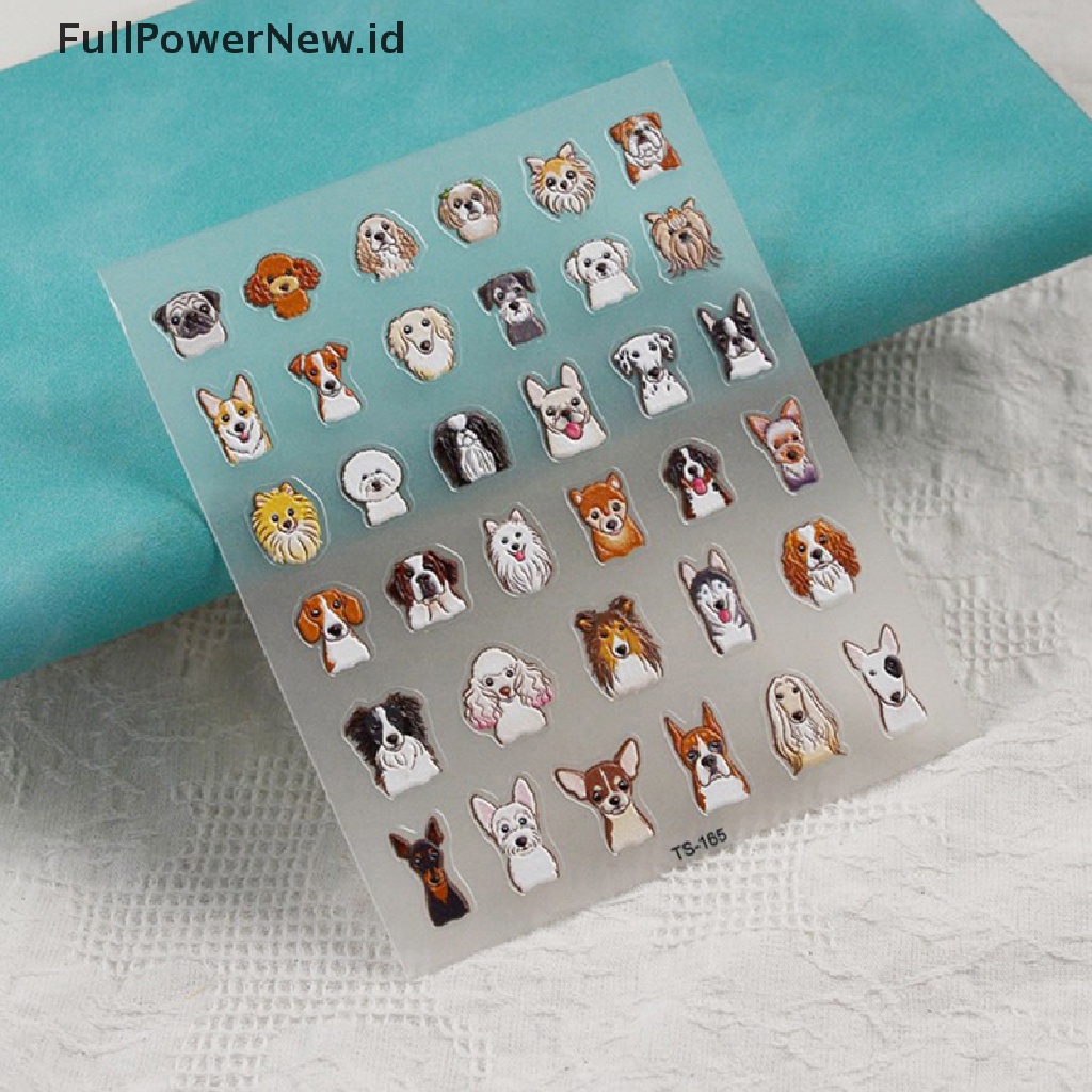 Power Decal Nail Art 5D Timbul, Stiker Kuku Anjing Puppy Untuk Pecinta Anjing &amp; Kucing ID