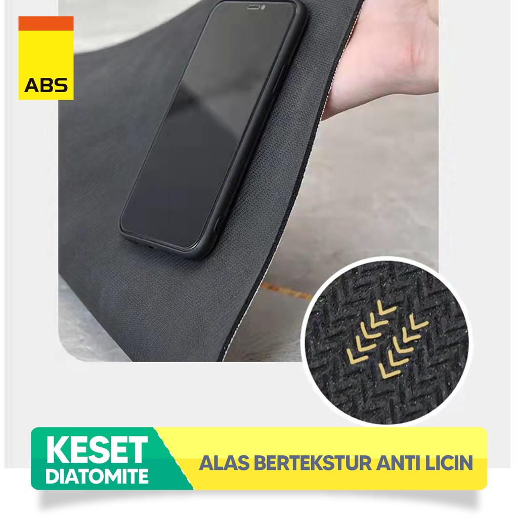 PROMO!!! ABS Keset Diatomite Bundar / Keset Kaki Anti Bau Nyerap Air Anti Bakteri / Keset Batu Kamar Mandi