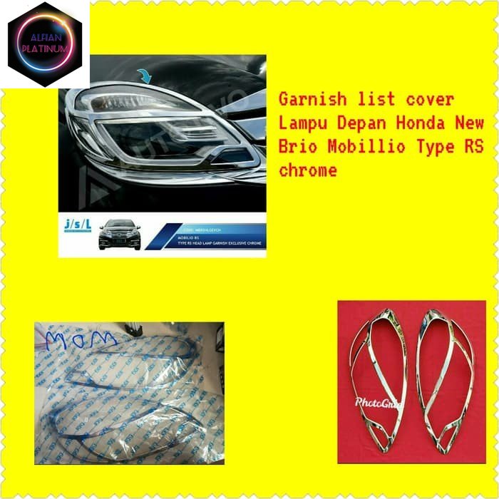 Garnishh Lampu Depan New Brio Mobilio Type Rs Chrome Variasi Mobil
