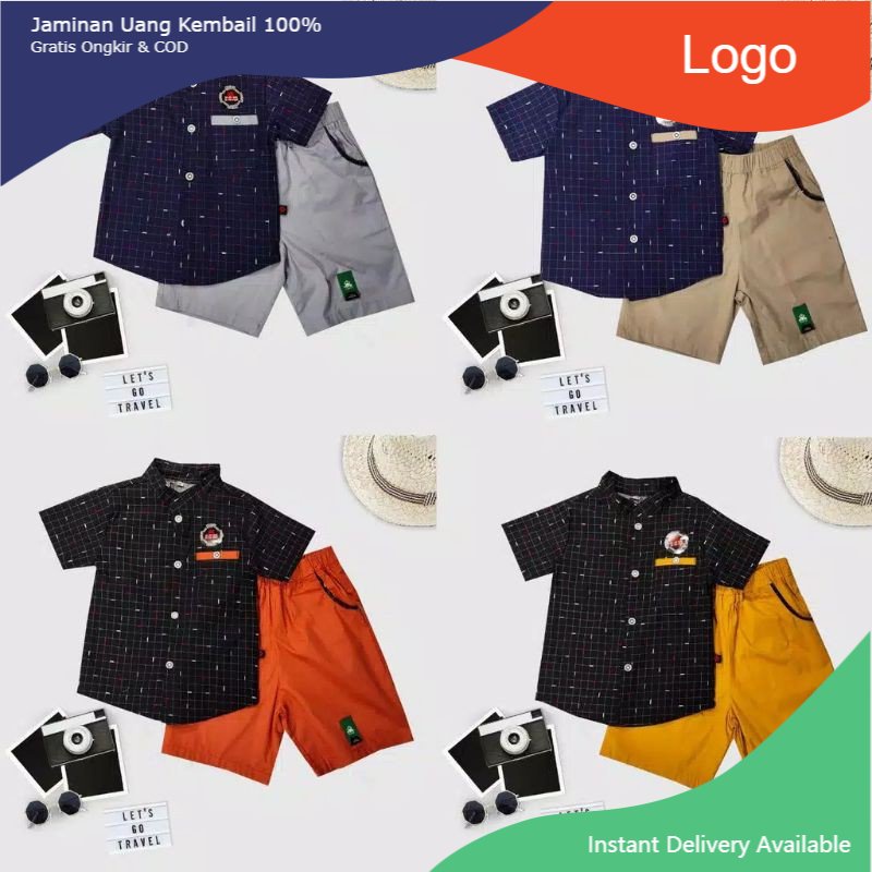 Yess kids setelan kemeja anak
