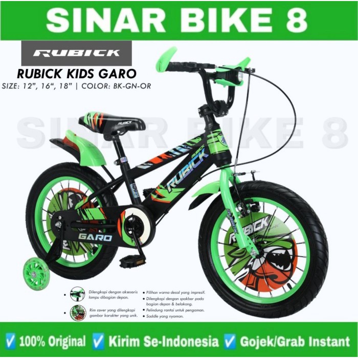 Sepeda Anak Laki BMX Rubick KIDS GARO Ukuran 12&quot; , 16&quot; &amp; 18 Inch Ada Lampu