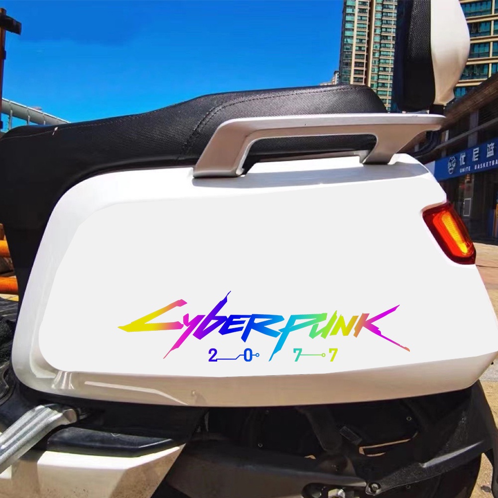 Cyberpunk2077logo Reflektif Tahan Air Stiker Dekorasi Mobil Motor Skuter Kendaraan Elektrik Sepeda Laptop Mempercantik Decals