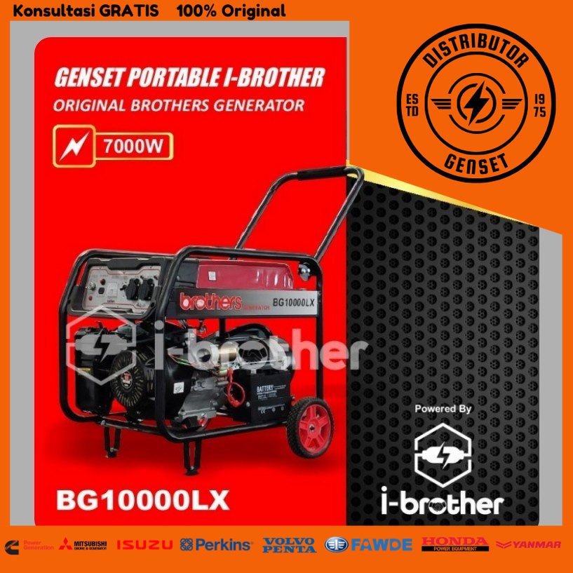 Genset 7000 Watt | Genset Bensin Brother BG10000LX - Bergaransi