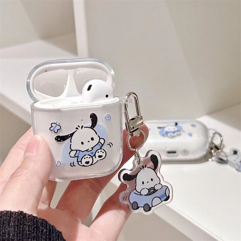 Kartun Pochacco Case Earphone Transparan Soft Case Cocok Untuk Airpods1 /2/+ Pro3 Case Pelindung Transparan