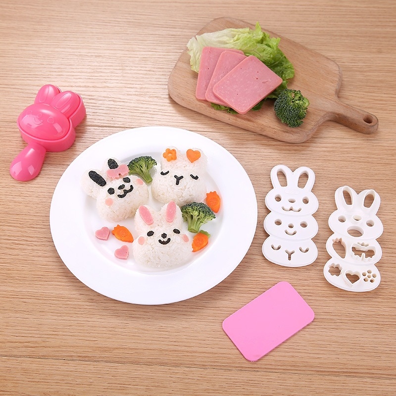 Cetakan Nasi Bento Sushi Onigiri Set Pembuat Sushi Mold Makanan Bentuk Kucing Rabbit Panda