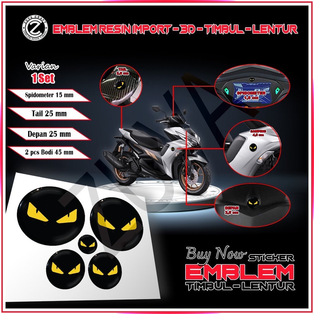 STIKER MOTOR 1 SET STIKER MOTOR LOGO FENDI MONSTER STIKER NMAX STIKER AEROX STIKER EMBLEM NMAX AEROX