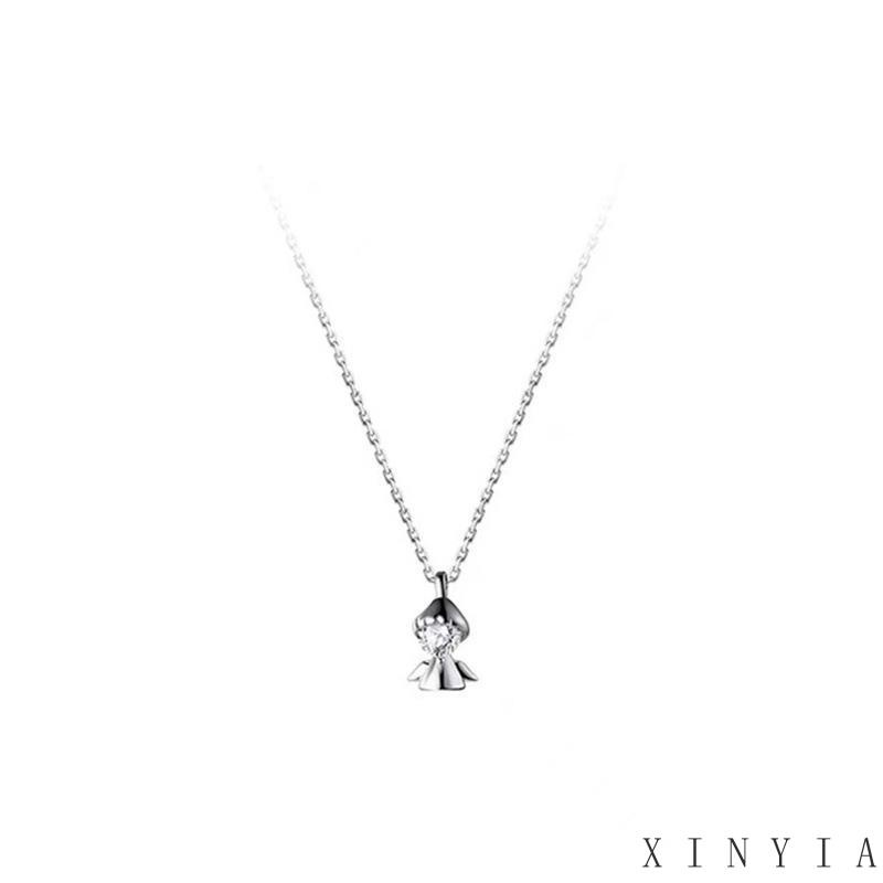 【COD】Kalung Rantai Liontin Boneka Cuaca Bahan Alloy Warna Silver Untuk Wanita