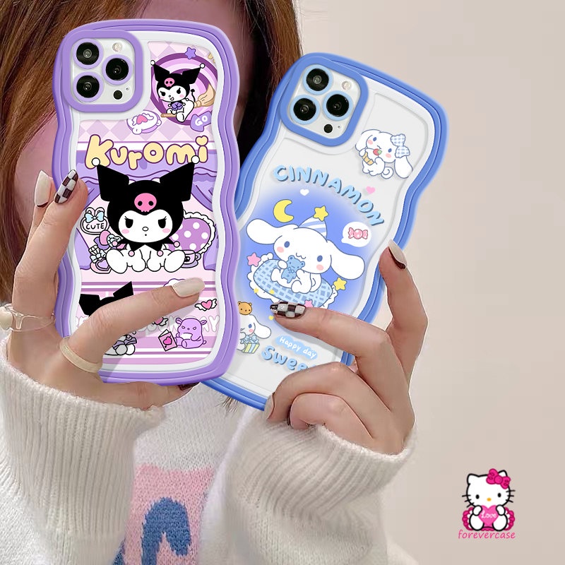 Casing Kartun Kuromi Cinnamon Untuk Redmi 10A 10C 9A 10a1 9 9T A1+9C POCO M3 X3 NFC Pro Redmi Note11 11s 8 10s 9s 9 11Pro 10 10Pro Max Mi 11T Pro Soft Tpu Wavy Edge Lucu Sarung