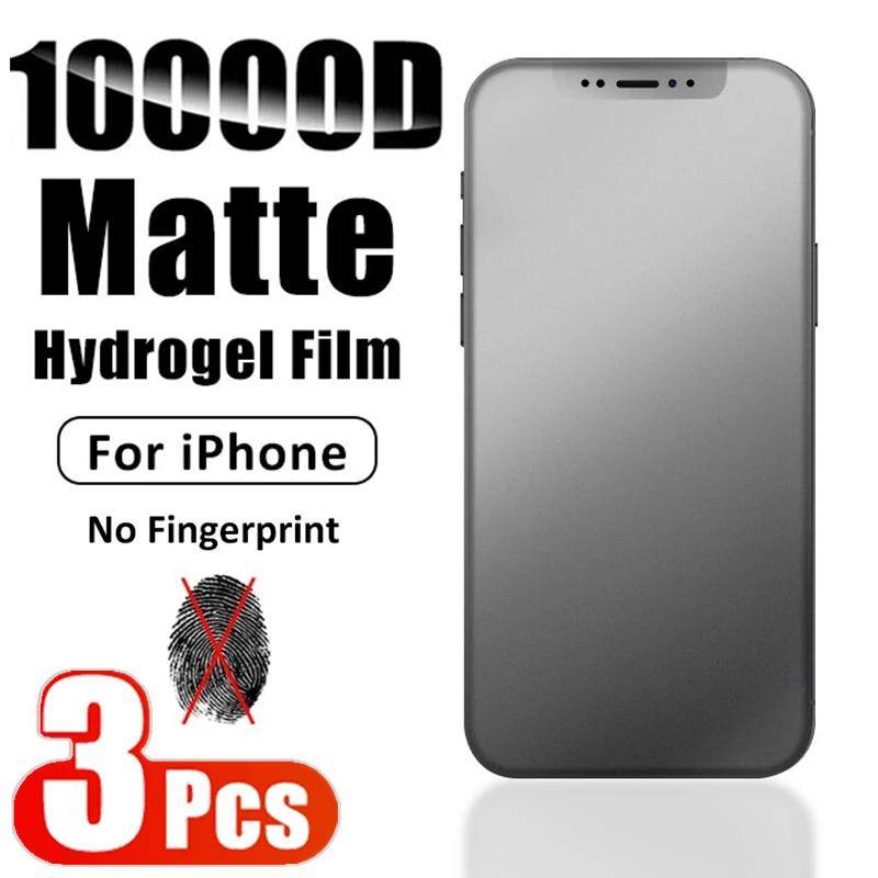 3pcs Film Hidrogel Matte Untuk Iphone14 13 12 11 Pro MAX Plus Mini Ada Pelindung Layar Sidik Jari Untuk iPhone X XS MAX XR 6 6S 7 8 Plus SE 2022 2020 14Plus 13Mini 12Mini