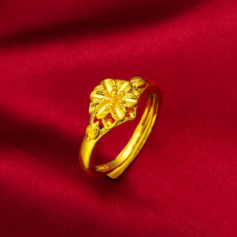 Goldkingdom Perhiasan Fashion 24 K Bangkok Aksesoris Stok Cincin Wanita Electroplated 24 K Perlengkapan Pernikahan