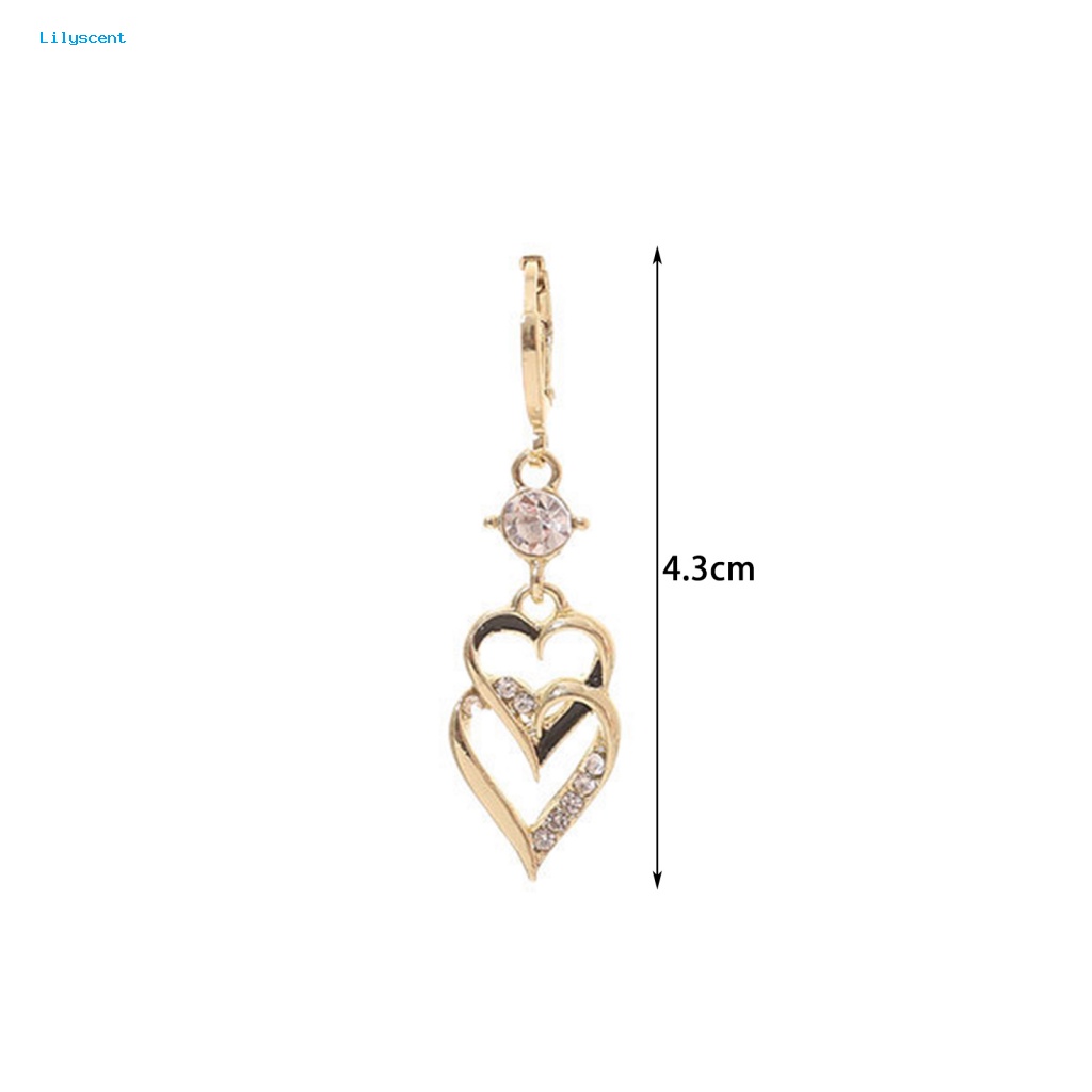 Lilyscent 1pasang Electroplating Menjuntai Anting Fashion Perhiasan Mempesona Berlian Imitasi Menjuntai Anting-Anting Gaya Korea