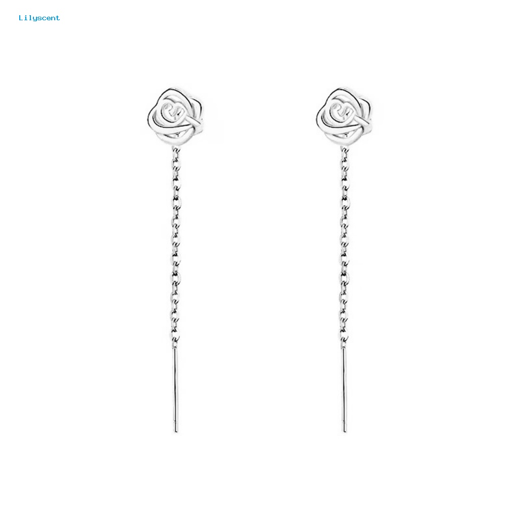 Lilyscent 1pasang Temperamental Wanita Drop Earrings Aksesoris Pakaian Anting Menjuntai Aksesoris Gaun Pesta Gaya Elegan