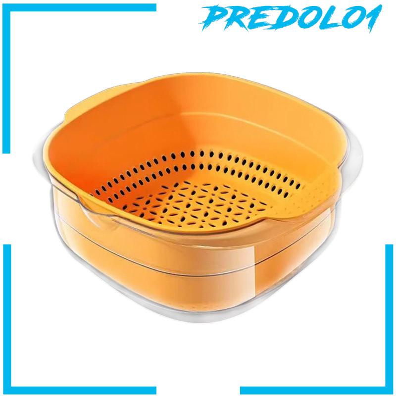 [Predolo1] Double Layer Drain Basket Vegetable Drain Basket Untuk Pencampuran Sayuran Makanan