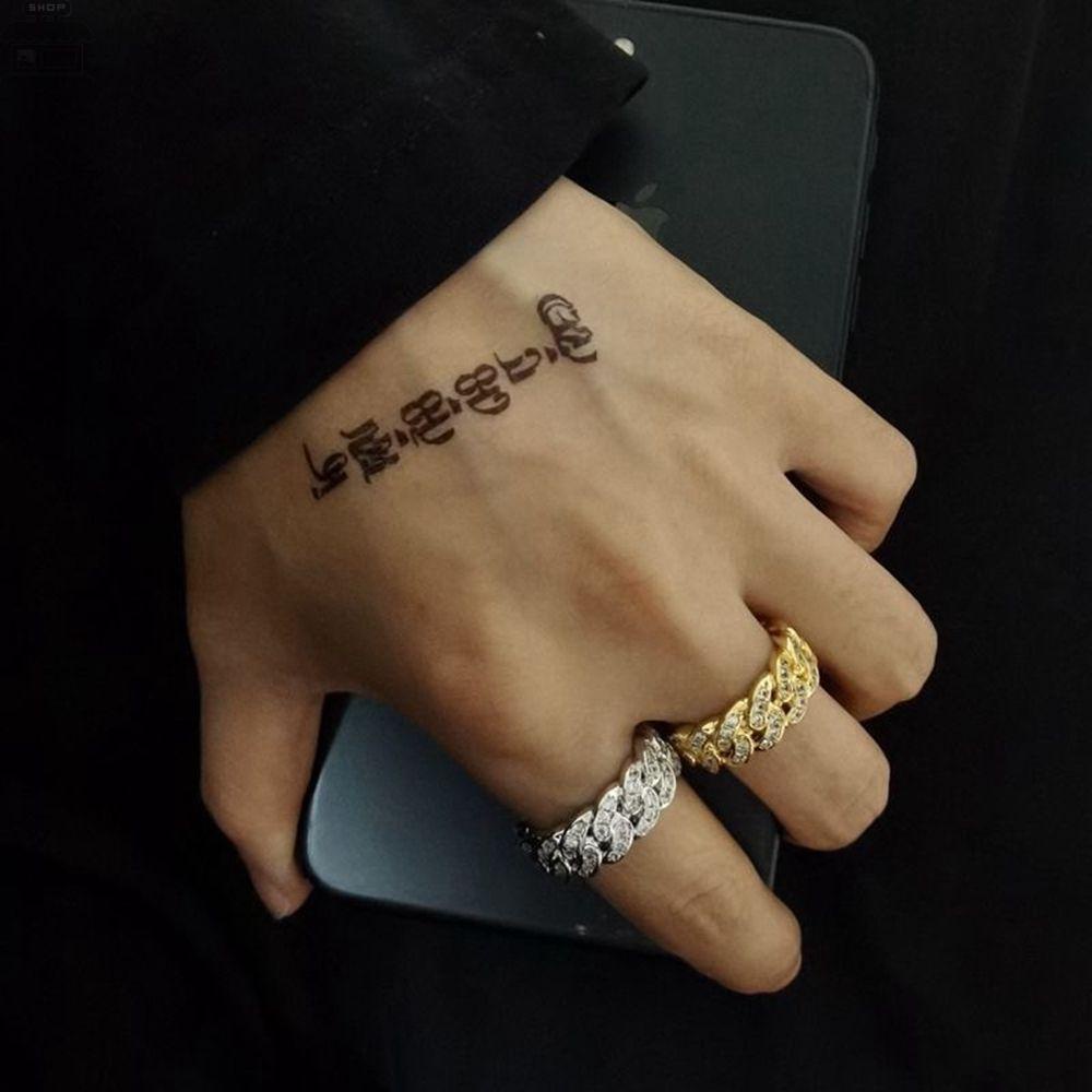 Agustina Pria Cincin Trendi Keren Sederhana Kuba Rantai Wanita Cincin Ekor Cincin Gaya Punk Cincin Logam Zirkon Pria Jari Cincin