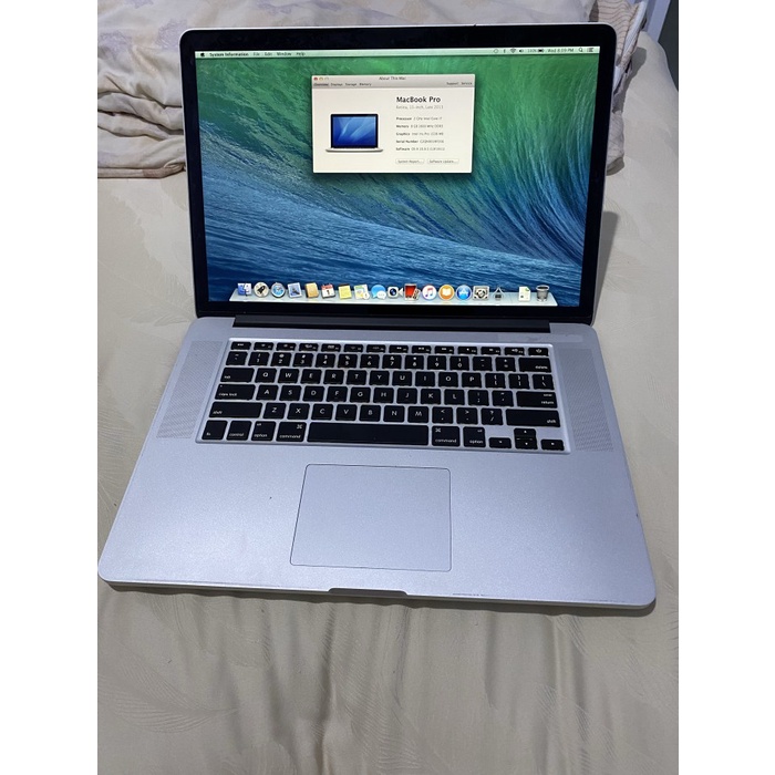 Macbook pro retina 15 inch late 2013 core i7 ram 8gb ssd 256gb