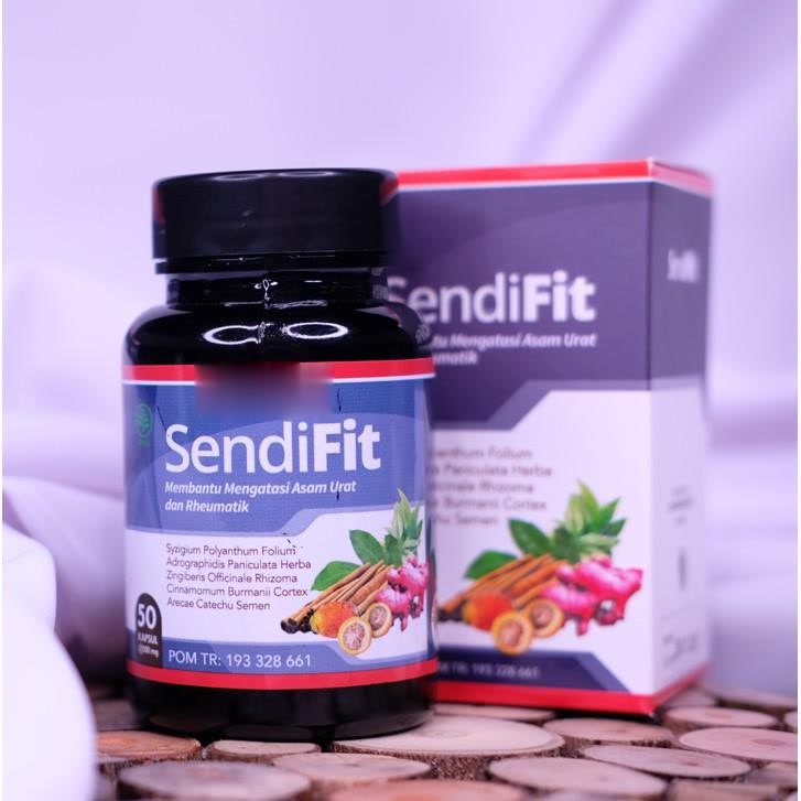 Acep Herbal - SendiFit Obat Nyeri Sendi Asam Urat Rematik Saraf Kejepit Sakit Pinggang Encok Kesemutan Tremor Sakit Tumit - 100% Herbal Alami Komposisi Lebih Lengkap - BPOM Halal - 50 Kapsul ORIGINAL