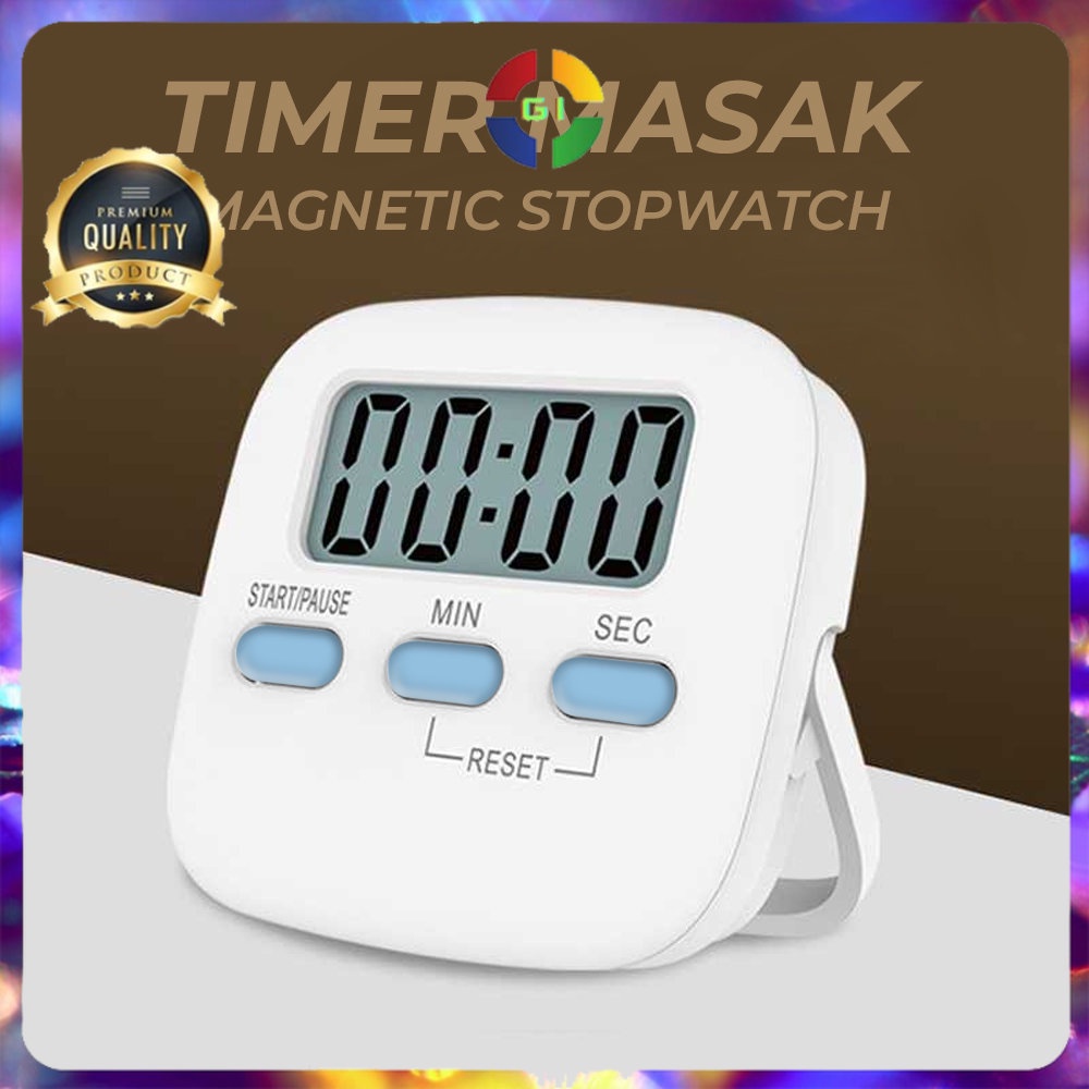 Timer Masak Dapur Magnetic Stopwatch Alarm Clock White