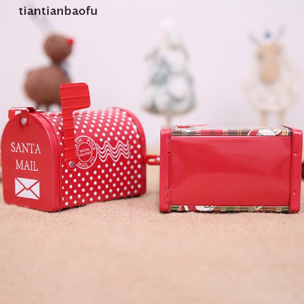 [tiantianbaofu] Kotak Surat Desain Permen Natal Kaleng Natal Besi Kotak Biskuit Penyimpanan Gift Box Butik