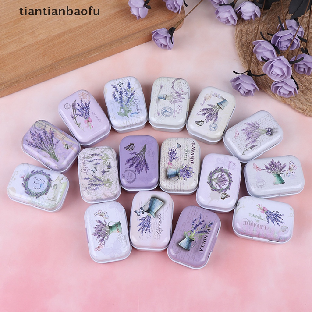 [tiantianbaofu] Lavender mini box Sealed jar packing Kotak Perhiasan candy box Penyimpanan Kecil Butik