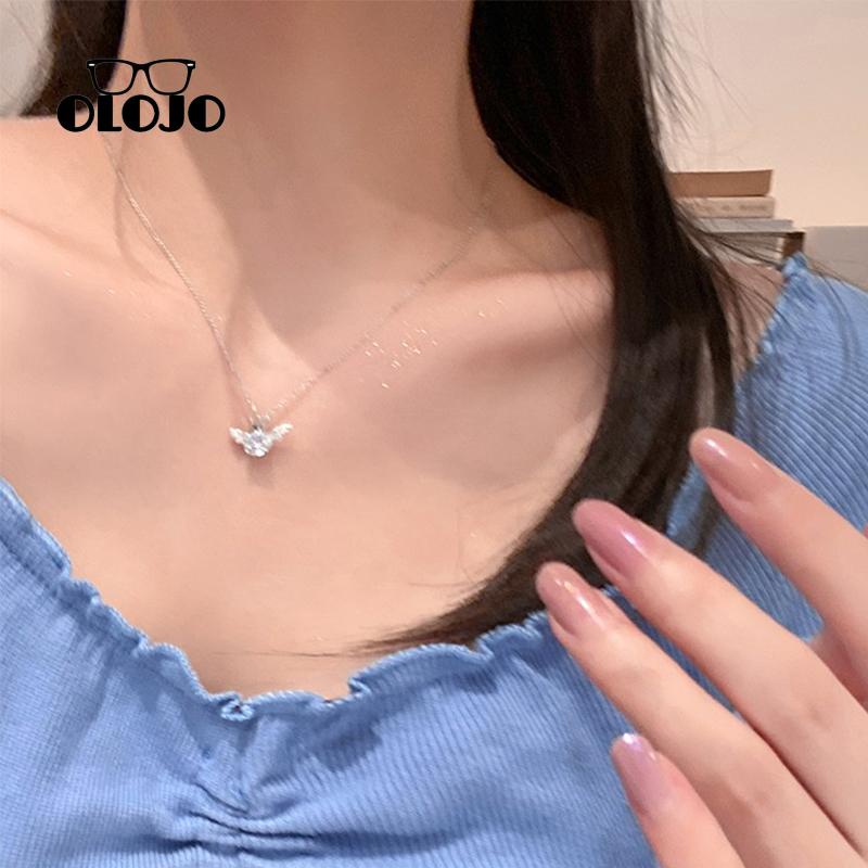 【COD】Angel Crown Kalung Wanita Ringan Mewah Shiny Fashion Canggih Elegan Simple Design Necklace