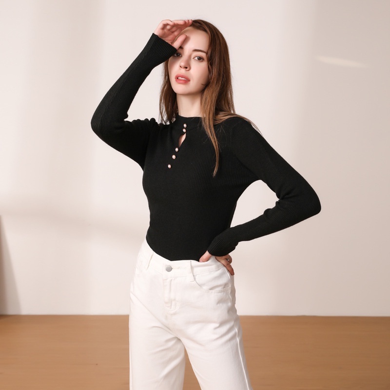 TELLY ➡️ BJ-013 Atasan Rajut Wanita Turtleneck Import Model Terbaru Premium | Kerah Tinggi Lengan Panjang Premium Korean Style