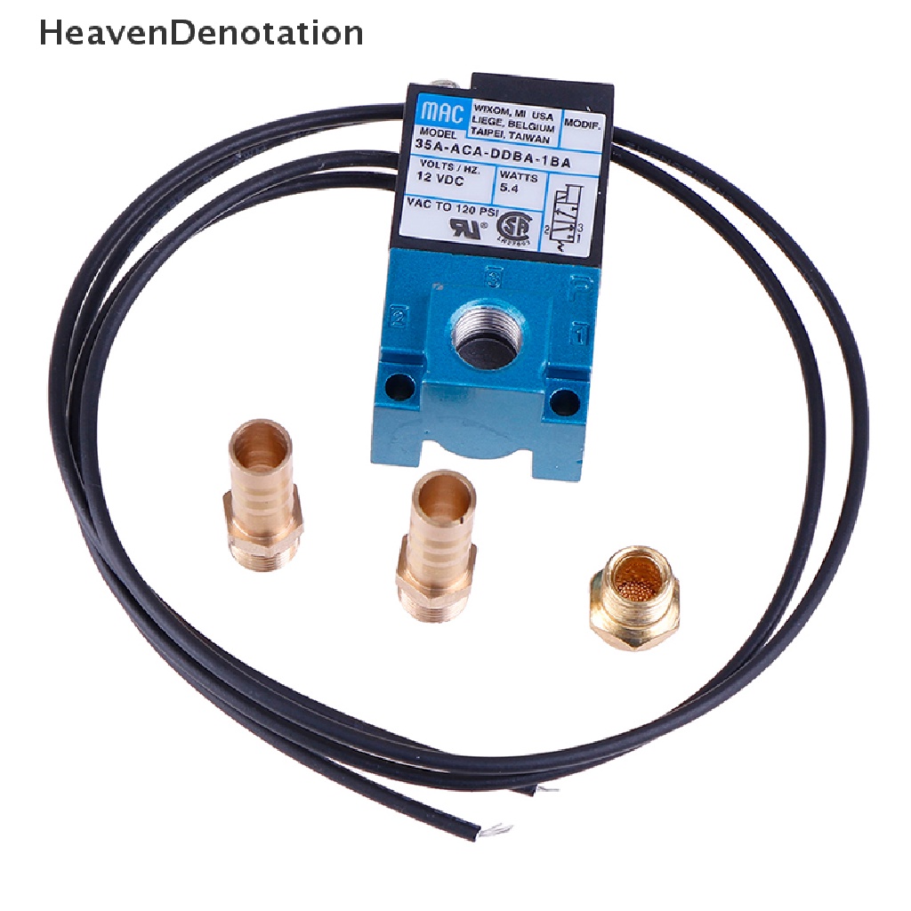 [HeavenDenotation] 1set MAC Solenoid Valve1Per8 ''35A-ACA-DDBA-1BA Dengan Peredam Kuningan DC12V HDV