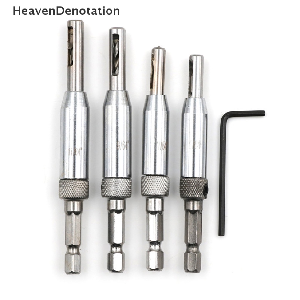 [HeavenDenotation] 4pcs Pintu Tengah Self Centering Hinge Tapper Core Drill Bit Set Hole Puncher HDV
