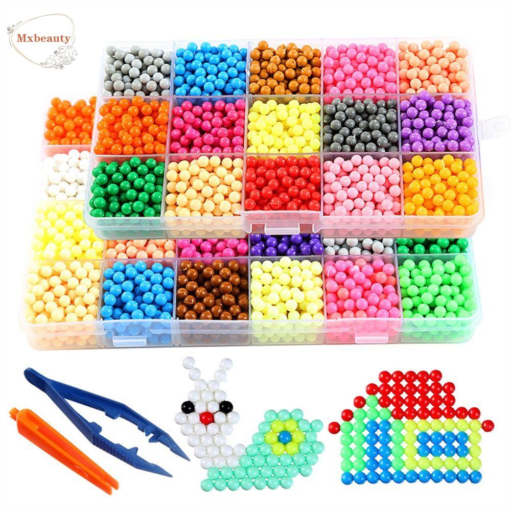 Mxbeauty Manik-Manik Semprotan Air 1000pcs/box Mainan Anak Puzzle Craft Kit 3D Beads Magic Toys Color Crystal Beads