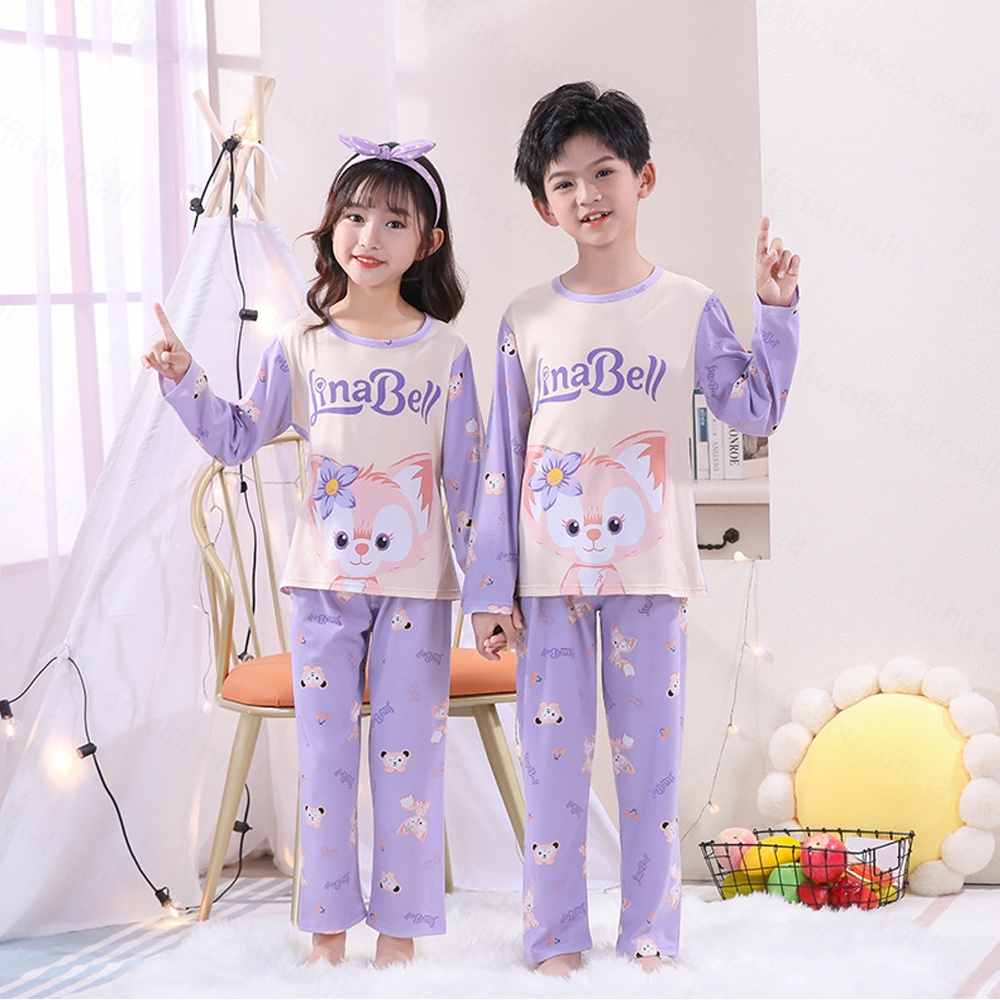 Lakhu Piyama Anak Baju Tidur Anak Perempuan Laki Laki Bahan Kaos Karakter Lucu