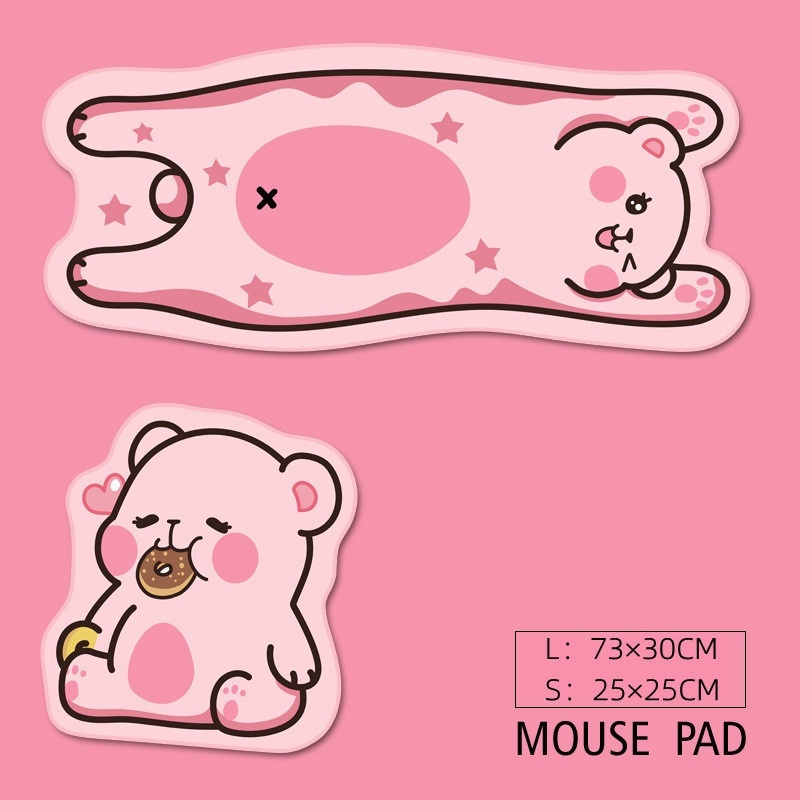 Bear Family Mouse Pad Brown Bear Alas Mouse Beruang Pink Alas Mouse Kartun Hewan Mouse Pad Oversized Mouse Pad