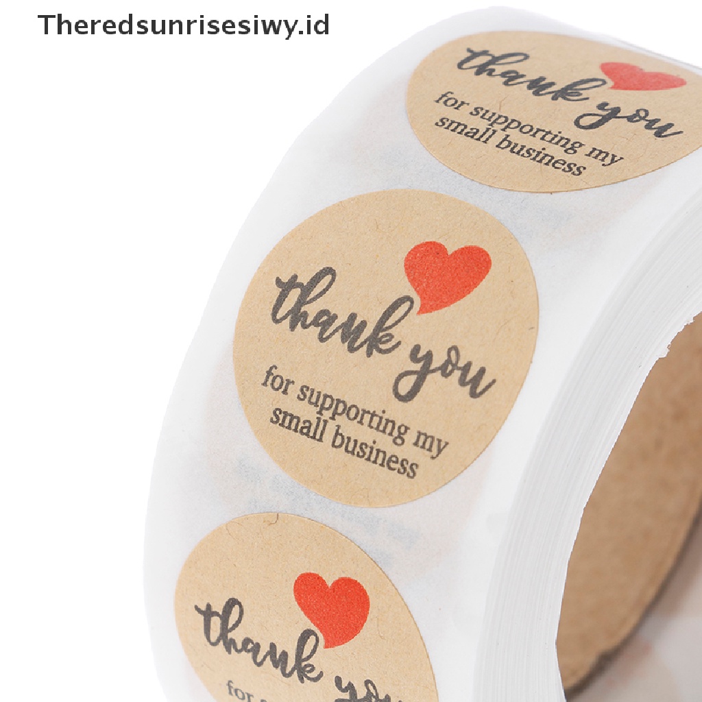 # Kado Mom &amp; PAPA DIY # 500pcs Stiker Thank You Label Segel Label Kertas Bulat er Untuk Dekorasi~