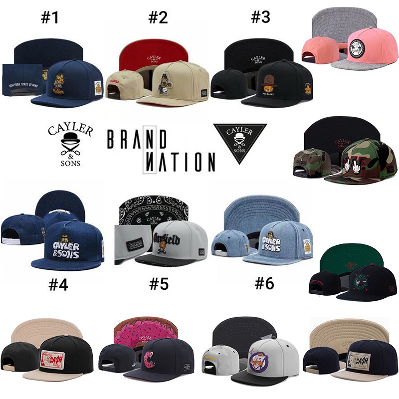 Topi Cayler &amp; Sons Hip Hop Gaya Ganda Street Fashion Untuk Wanita Pria Topi Matahari Yang Dapat Disesuaikan Flat Brim cap