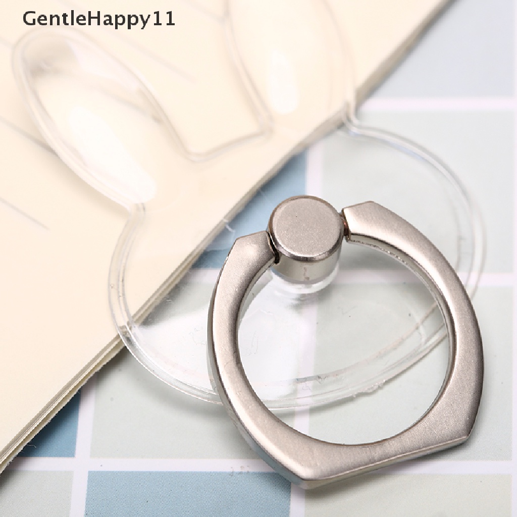 Gentlehappy 1pc Pegangan Jari Ponsel Transparan Lucu rotag ring stand holder Aksesoris id