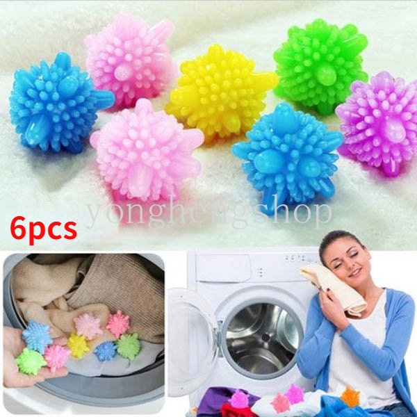 6pcs/set Bintang Laut Berbentuk Reusable Anti Winding Laundry Ball Mesin Cuci Bola Pembersih Pakaian PVC Padat Dekontaminasi Washing Balls