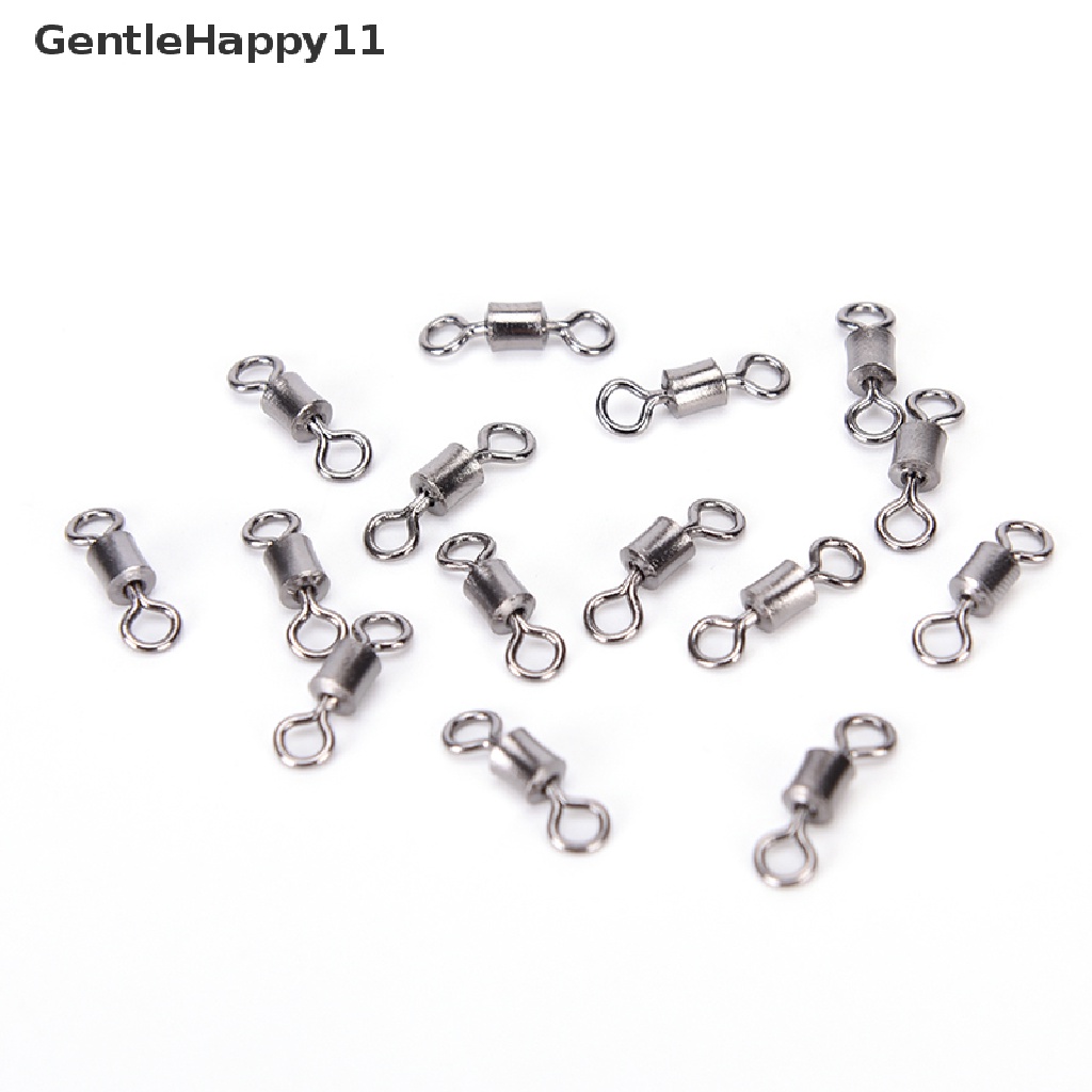 Gentlehappy New Hot 100PCS Fishing Barrel Bearing Rolling Swivel Solid Ring LB Lures Konektor 4ukuran id