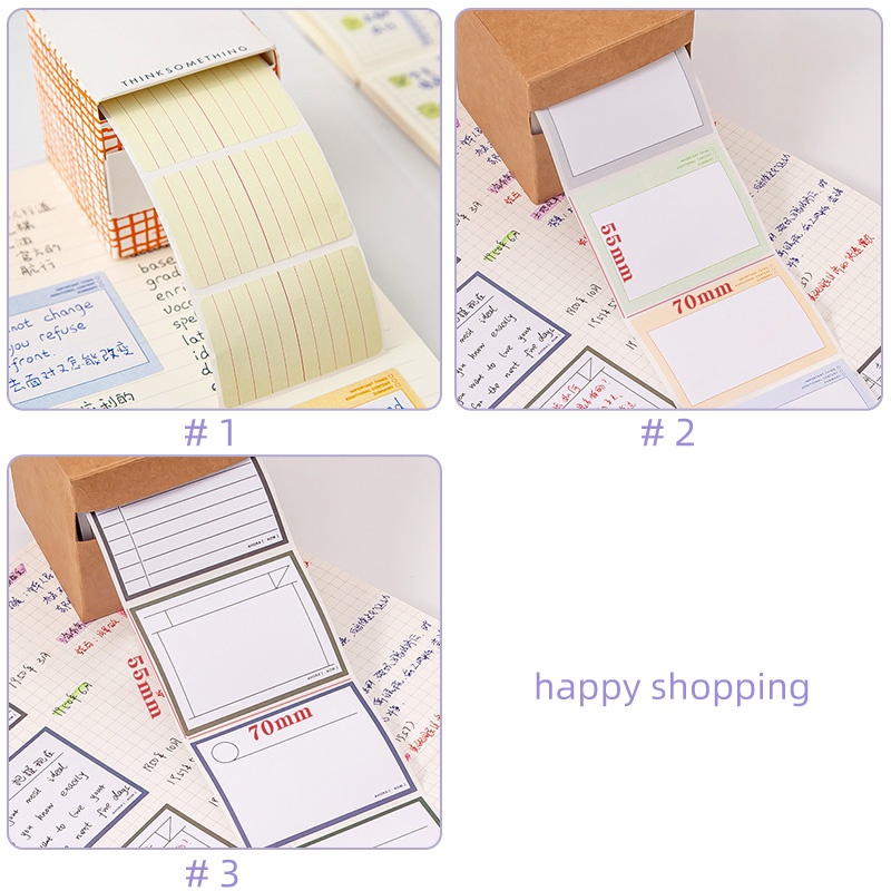 250lembar Portable Tarik Kotak Sticky Notes Sekolah Kantor Sobek Kertas Pesan Roll Set