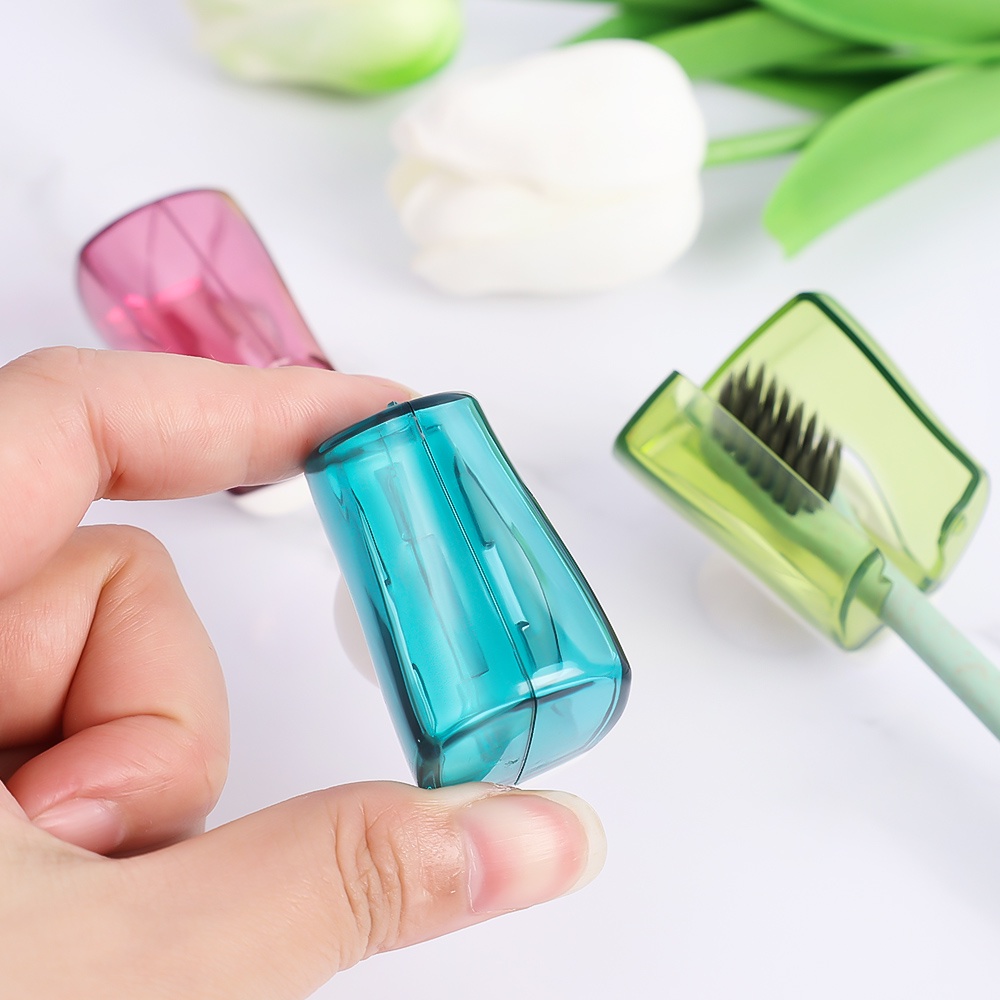 Creative Suction Cup Dustproof Toothbrush Holder/Penutup Debu Segel Kepala Sikat Gigi/Satu Tombol Buka Tutup Penutup Sikat Gigi/Rak Penyimpanan Gelas Sikat Gigi Bebas Pukulan