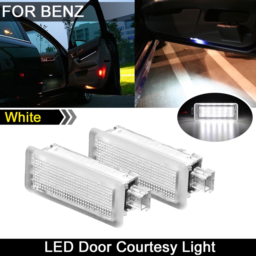 2pcs Untuk Mercedes Benz CLS-Class W218/X218 CLA-Class C117 Putih LED Milik Footwell Bawah Pintu Cahaya Lampu Selamat Datang