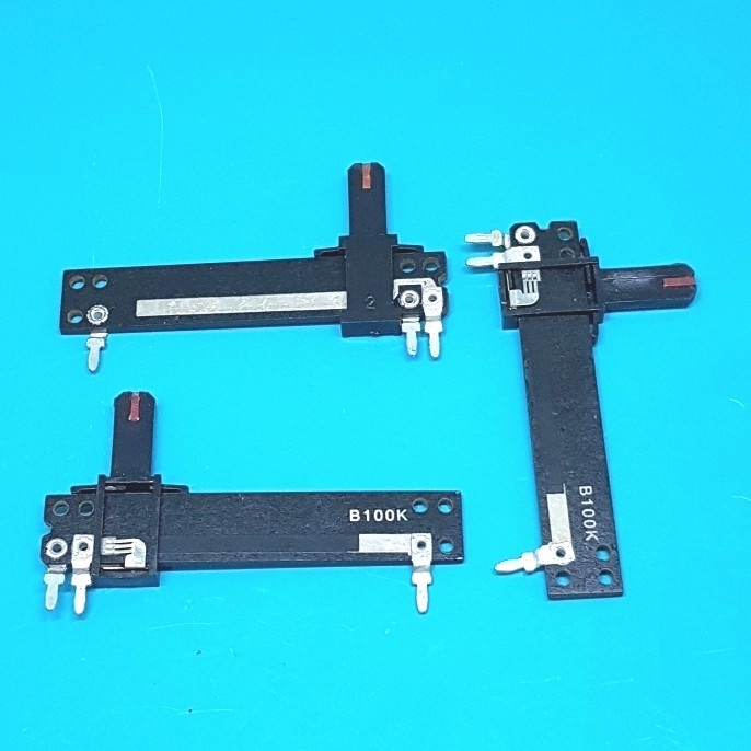 Potensio Geser B100K Slide 3Pin 50mm Potentio Mono Plastic Amplifier Tone Control Equalizer Audio Mi