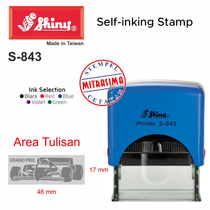 

Stempel Shiny S-843 ( Shiny bentuk persegi S843 Tipe S 843 )