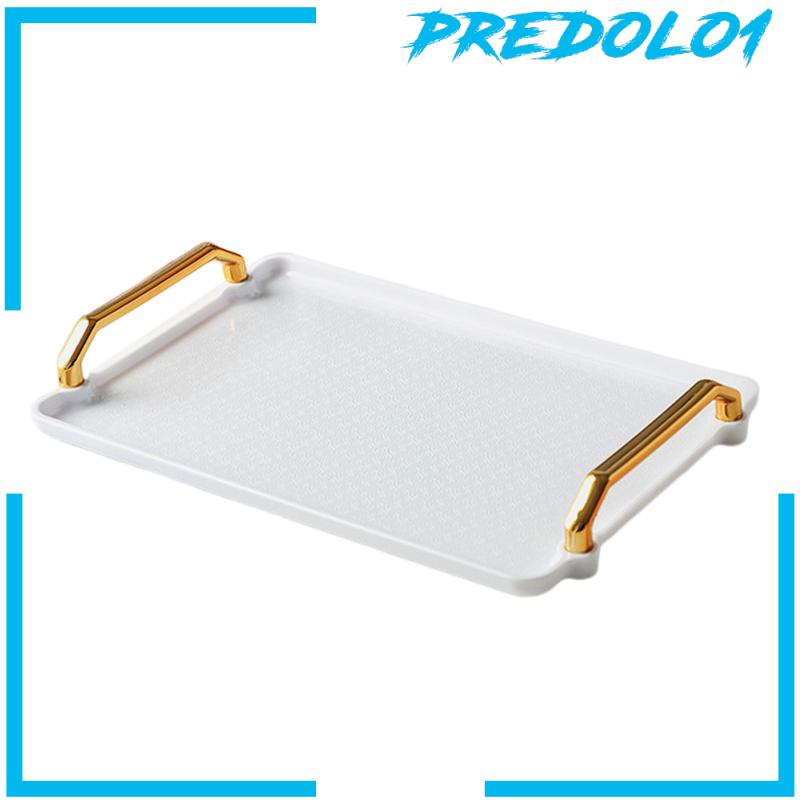 [Predolo1] Makeup Vanity Tray Desk Organizer Tray Non Slip Nampan Dapur Prasmanan Meja