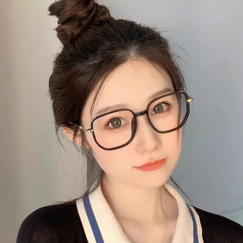 (YUZHU) Desain Bergaya Baru Kacamata Baca Anti Cahaya Biru Halus Mengkilap Oversized Square Frame Plus Eyeglasses Unisex