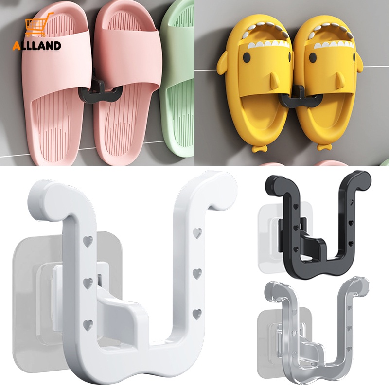 Kait Penyimpanan Sandal Geometri Perekat Diri Dinding Portable/Rak Gantung Sepatu Hemat Tempat/Alas Kaki Serbaguna Rumah Organize Hooks
