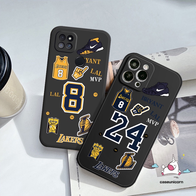 Infinix Smart 5 4 6 Plus Hot 10Lite 20s 9 11 8 11s 12i 20 10t 10s Hot 12 10 11 9 Play Note 11 12pro 12 G96 8 12 2023 Tepi Lurus Fashion N.B.A Lakers Kobe Soft Tpu Back Sarung