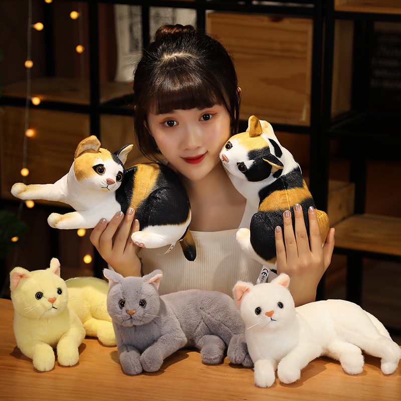 Boneka Kucing Plush 31cm Hadiah Besar Untuk Anak Yang Menyukai Mainan Hewan Dan Koleksi!