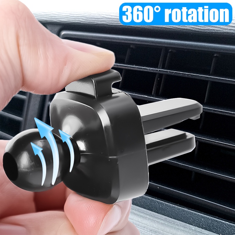 Portable Hitam Ventilasi Mobil Clip-on Phone Holder/Stopkontak Udara Otomotif Universal Tetap Bracket Gantung Aksesoris Penyimpanan Internal Kendaraan